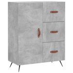 vidaXL Buffet gris béton 69 5x34x90 cm bois d'ingénierie