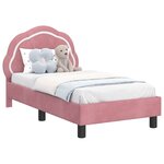 vidaXL Cadre de lit pour tout-petit avec tête de lit Rose 70 x 140 cm