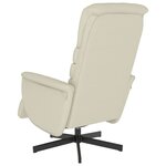 vidaXL Fauteuil inclinable avec repose-pieds crème similicuir