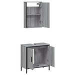 vidaXL Ensemble de meubles de salle de bain 2 Pièces Sonoma gris