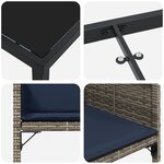 vidaXL Ensemble de salle à manger jardin 5 pièces avec coussins gris poly rotin