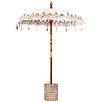 Parasol balinais Crème 180-190 cm Coton  bois massif