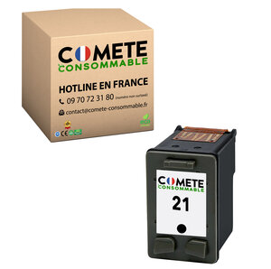 21 - 1 Cartouche d’Encre Compatible avec HP 21 - Noir - COMETE
