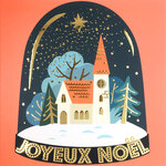 Carte Joyeux Noël avec Enveloppe Blanche 15x15cm
