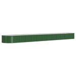 vidaXL Lit surélevé de jardin Acier galvanisé 512x80x36 cm Vert