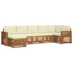 vidaXL Ensemble de canapés d'extérieur 7 pc Naturel et Crème