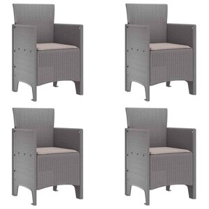 vidaXL Chaise de jardin 4 pc Gris clair Polypropylène