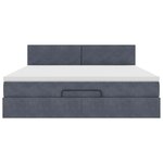 VidaXL Cadre de lit ottoman avec matelas gris foncé 160x200 cm velours