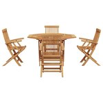 vidaXL Ensemble de salle à manger pour jardin 5 Pièces Marron Teck massif