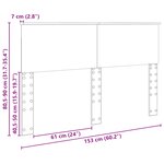 vidaXL Tête de lit Chêne noir 150 cm Bois d'ingénierie