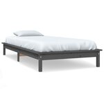 vidaXL Cadre de lit sans matelas gris 100x200 cm bois massif