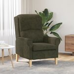 vidaXL Fauteuil Contemporain Vert armée Tissu  Bois Moyen Ergonomique