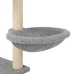 vidaXL Arbre à chat avec griffoirs en sisal Gris clair 153 cm