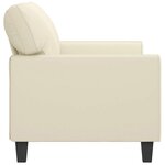 vidaXL Canapé à 2 places Crème 140 cm Similicuir