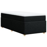 vidaXL Sommier à lattes de lit avec matelas Noir 100x200 cm Tissu
