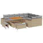 vidaXL Ensemble de canapé de jardin 12 Pièces Beige et Gris clair