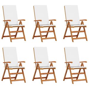 vidaXL Chaise de jardin 6 Pièces Marron et blanc 57 x 71 5 x 104 cm