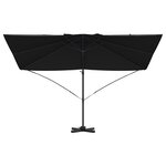 vidaXL Parasol cantilever Roma noir 352x251x260 cm en alu