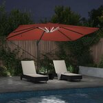 vidaXL Parasol Roma à Bras Déporté Rouge et Noir 352 x 251 x 265 cm