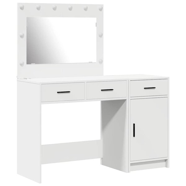 vidaXL Table de Toilette 2 Pièces Blanc 40 x 41 x 75 cm Bois d'ingénierie