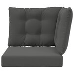 vidaXL Coussin de canapé d'extérieur 3 Pièces Anthracite Polyester