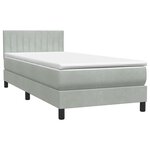 vidaXL Sommier à lattes de lit et matelas et LED gris clair 100x210cm velours