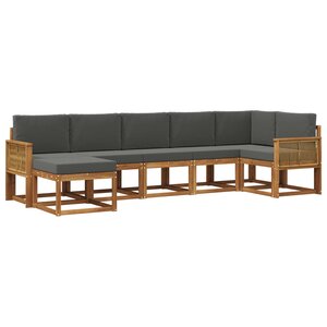 vidaXL Ensemble de canapés d'extérieur 7 pc Naturel et Anthracite