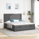 VidaXL Cadre de lit ottoman avec matelas gris foncé 180x200cm tissu