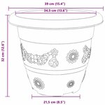 vidaXL Pot à fleurs rond 24 pc Rouge brique Ø 39 x 32 cm Plastique