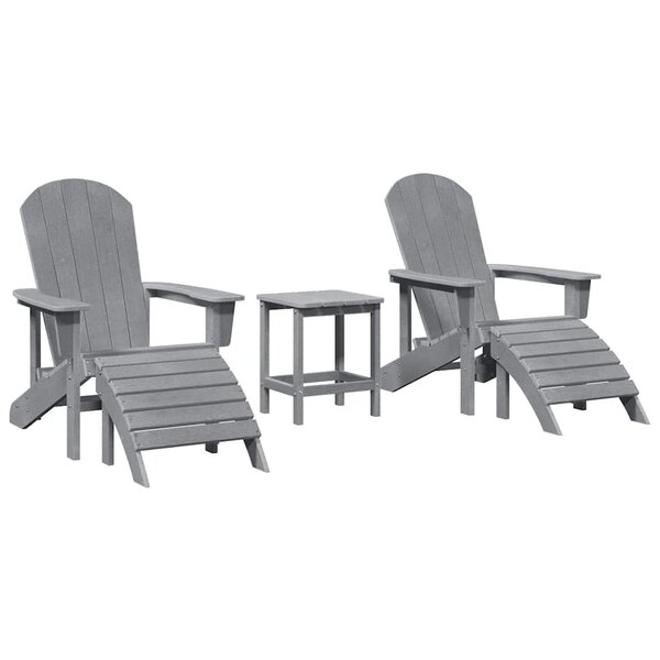 vidaXL Chaise de jardin 3 pc Gris clair Polyéthylène