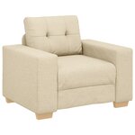 Ensemble de canapé 3 pièces avec coussins en tissu crème