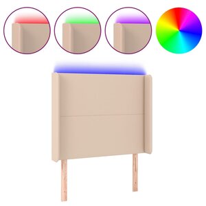 vidaXL Tête de lit à LED Cappuccino 103x16x118/128 cm Similicuir