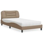 vidaXL Lit avec matelas cappuccino 100x200 cm similicuir
