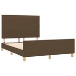 vidaXL Cadre de lit sans matelas marron foncé 140x200 cm tissu