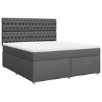 vidaXL Sommier à lattes de lit avec matelas Gris foncé 180x200cm Tissu