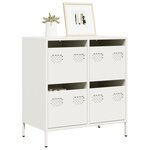 vidaXL Buffet blanc 68x39x73 5 cm acier laminé à froid