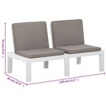 vidaXL Salon de jardin 6 Pièces avec coussins Plastique Blanc