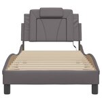 vidaXL Cadre de lit avec LED sans matelas gris 90x200 cm