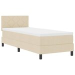 vidaXL Lit boxspring avec matelas avec matelas Crème 80 x 200 cm tissu