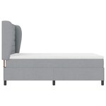 vidaXL Lit à ressorts avec matelas Gris clair 160 x 200 cm tissu