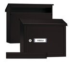 Pack Bouche d'entrée + Boîte aux lettre en acier V4084 Fente 32 5 x 3 cm Noir