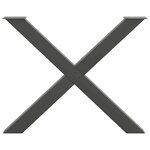 vidaXL Pieds de table à manger en forme de X 3 pièces Anthracite 90 x (72-73) cm Acier