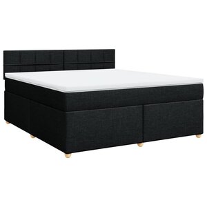 vidaXL Sommier à lattes de lit avec matelas Noir 180x200 cm Tissu