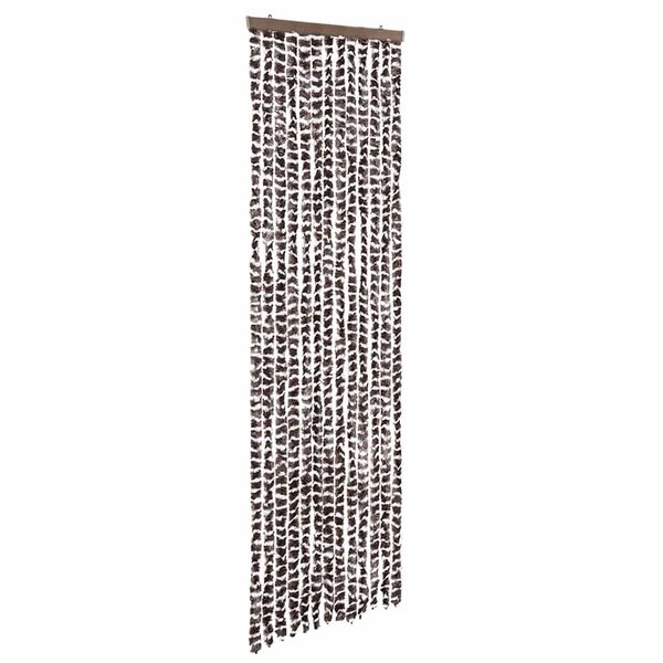 vidaXL Rideau anti-mouches beige et marron 56x200 cm chenille