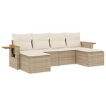 vidaXL Salon de jardin avec coussins 6 Pièces beige résine tressée