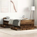 vidaXL Cadre de lit sans matelas vieux bois 90x200 cm bois ingénierie