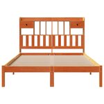 vidaXL Lit bibliothèque sans matelas cire marron 140x200 cm pin massif