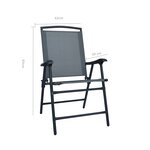 vidaXL Chaises de jardin pliables lot de 2 Textilène Gris