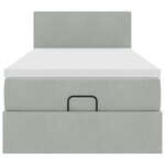 vidaXL Cadre de lit ottoman avec matelas gris clair 80x200 cm velours