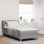 Lit avec sommier tapissier et matelas vidaXL Gris clair 100x200 cm Tissu